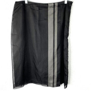 Casual Corner Skirt 16 Womens Black 100% Silk Wrap Side Zip